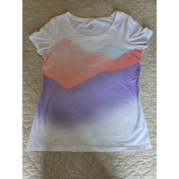 Arc’teryx Women’s Amidst Short Sleeve T Shirt Cotton Blend Ski Slopes Top Size L - Picture 1 of 7